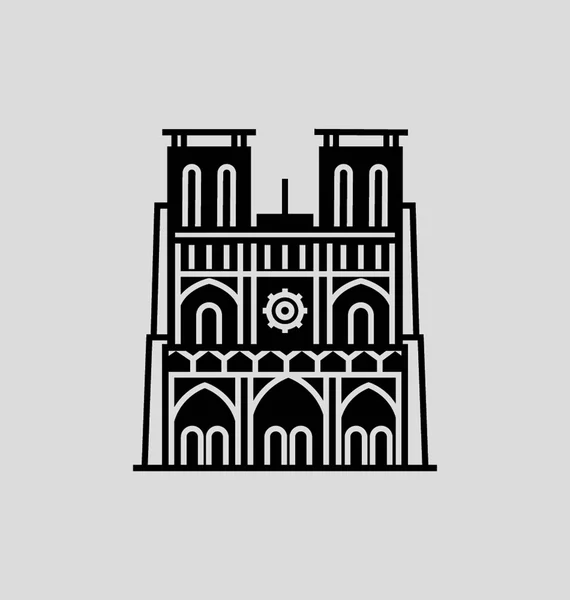 Notre Dame 固体矢量图 — 图库矢量图片