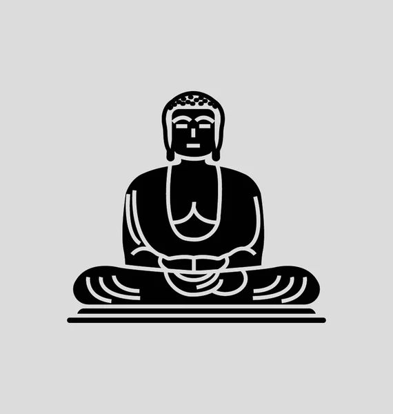 A nagy Buddha szilárd vektoros illusztráció — Stock Vector