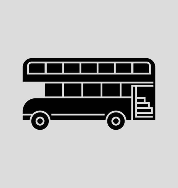 London Bus Solid Vektor Illustration — Stockvektor