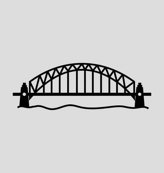 Sydney Harbour Bridge Solid Vector Illustration — Stock Vector