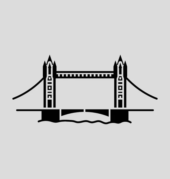 Puente de la torre Ilustración vectorial sólida — Archivo Imágenes Vectoriales