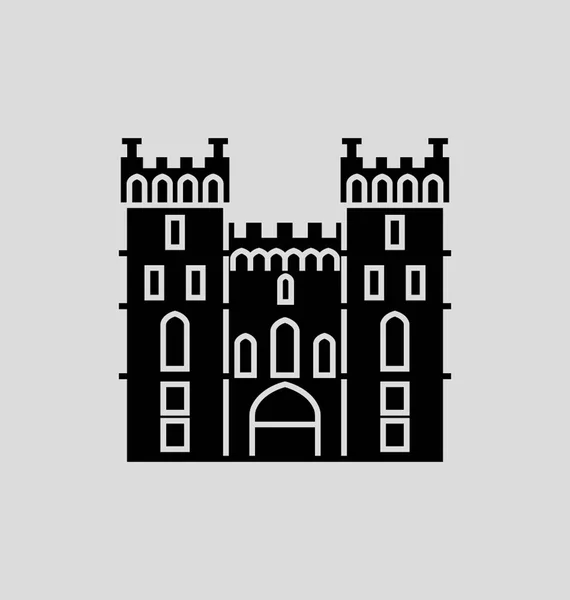 Castillo de Windsor Ilustración vectorial sólida — Vector de stock