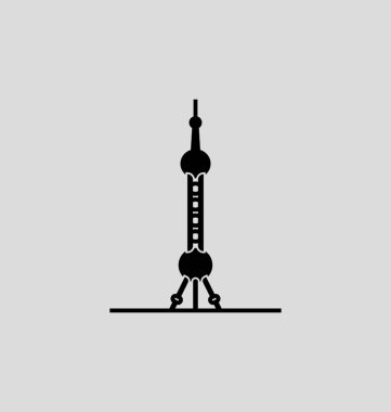 Oriental Pearl Tower Solid Vector Illustration clipart