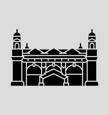 Ellis Adası göç Müzesi katı vektör çizim