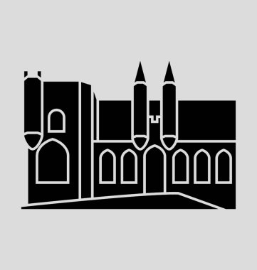 Papalık Sarayı Avignon katı vektör çizim