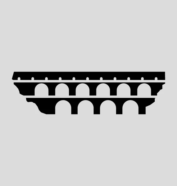 Pont Du Gard Solid Vector Illustration — Stock Vector