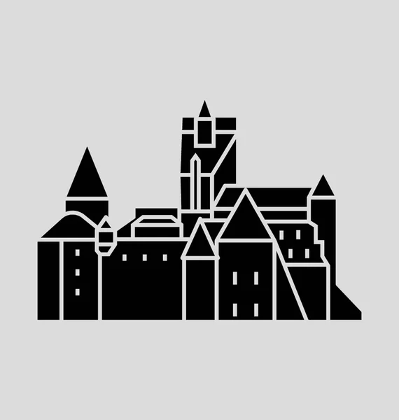 Bran Castle Ilustração do Vetor Sólido —  Vetores de Stock