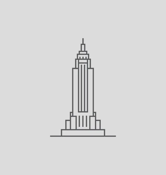 Empire State Building Solid Vector Illustrazione — Vettoriale Stock