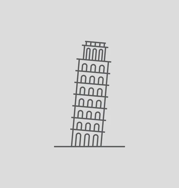 Illustrazione vettoriale solida della torre di Pisa — Vettoriale Stock