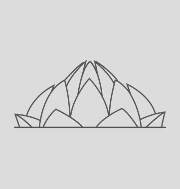 Hindistan katı vektör çizim tapınakta Lotus