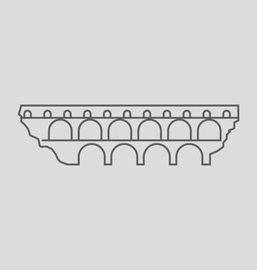 Pont Du Gard katı vektör çizim