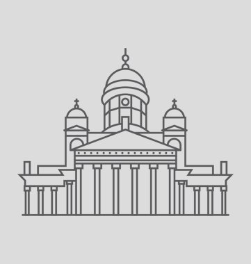 Helsinki Katedrali katı vektör çizim