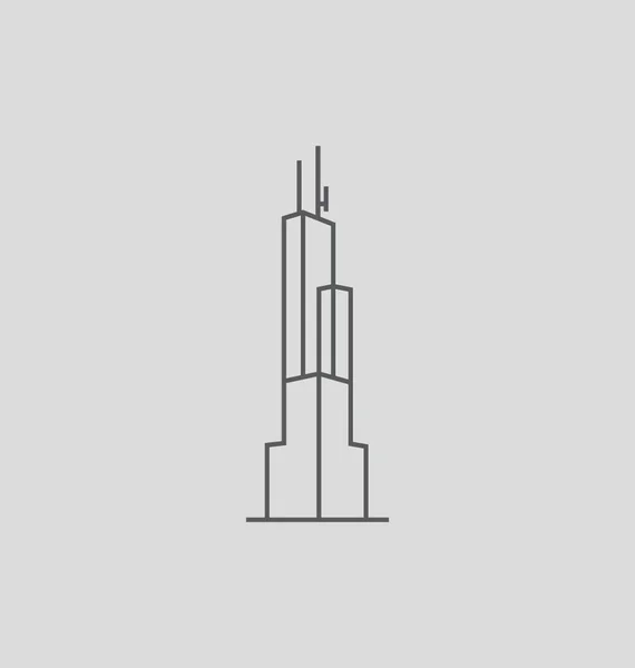 ウィリス ・ タワーの固体のベクトル図 — ストックベクタ