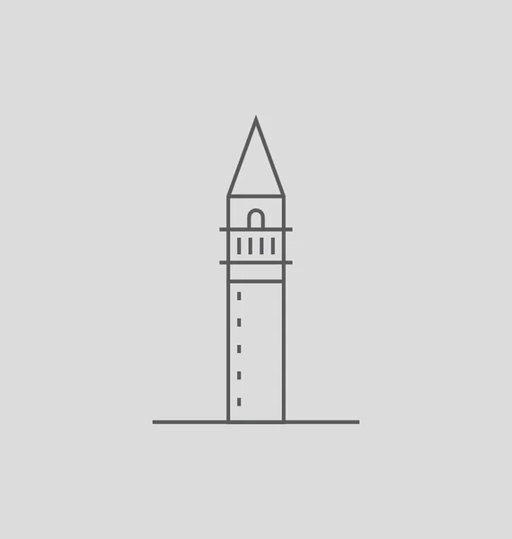 Basilica di San Marco & Campanile Solid Vector Illustrazione — Vettoriale Stock