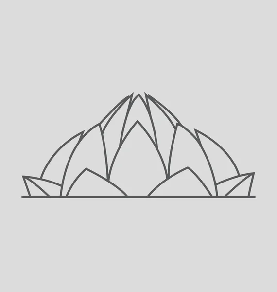 Tempio del loto in India Solid Vector Illustrazione — Vettoriale Stock