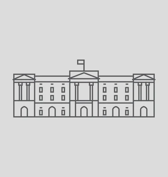 Buckingham Palace Solid Vector Illustrazione — Vettoriale Stock