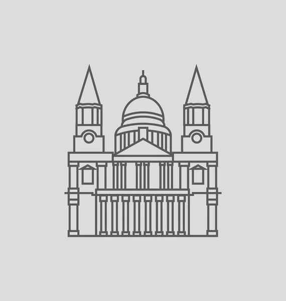 St Paul's Cathedral Solid Vector Illustration — Stock Vector