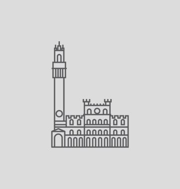 Piazza Del Campo, Siena katı vektör çizim