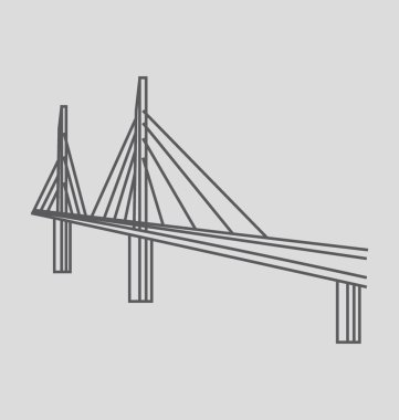 Millau Köprüsü, Fransa katı vektör çizim