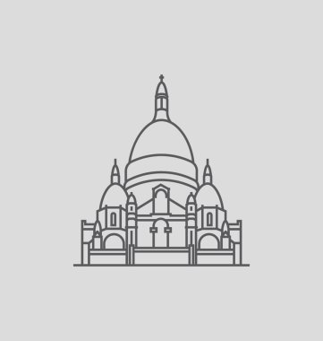 Basilique du Sacré Coeur katı vektör çizim