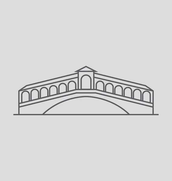 Ilustração do vetor sólido da ponte de Rialto —  Vetores de Stock