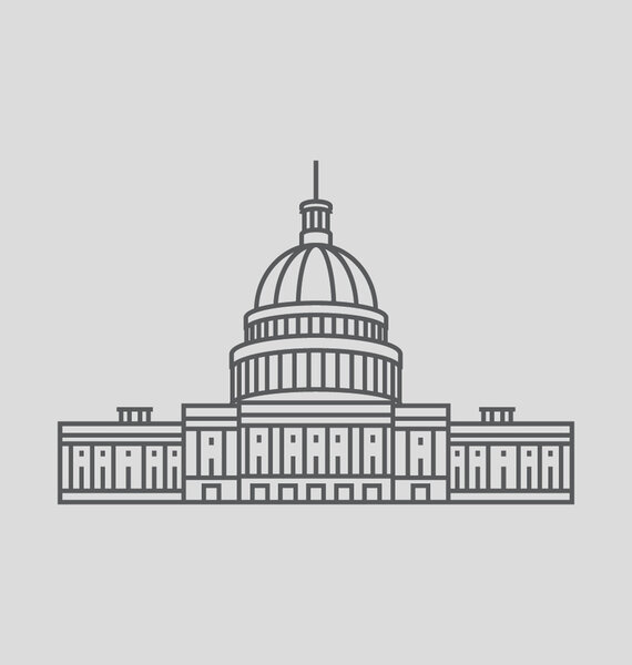 Капитолий США Solid Vector Illustration
