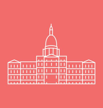 Michigan illüstrasyon renkli