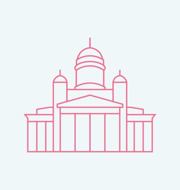 Helsinki hat illüstrasyon renkli