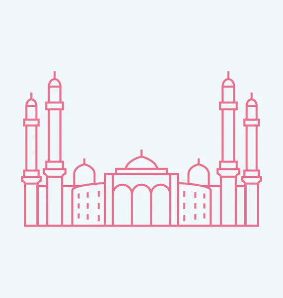 Sanaa The Capital of Yemen colored line Illustration — стоковый вектор