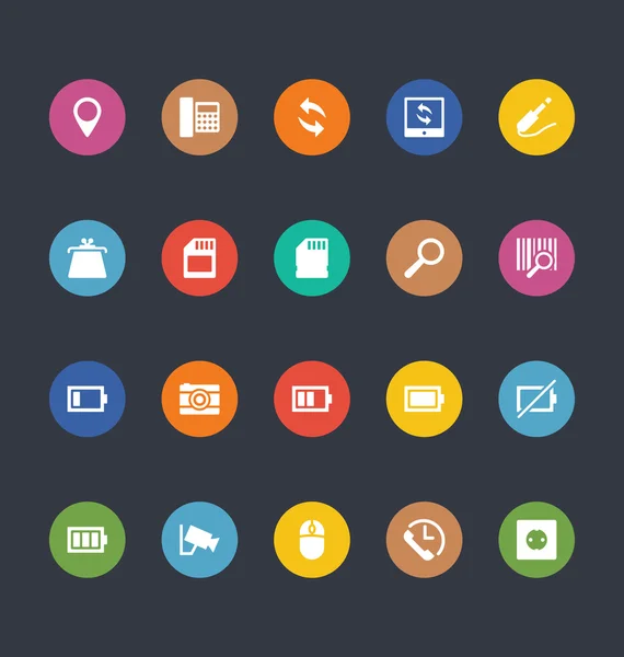 Glifos coloreados Vector iconos 5 — Vector de stock