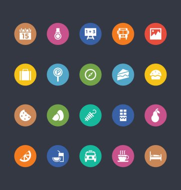 Glifler renkli vektör simgeler 35