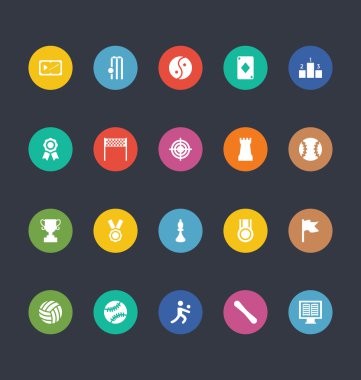 Glifler renkli vektör simgeler 48