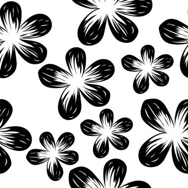 Çiçekler yarım yamalak kesintisiz anahat desen