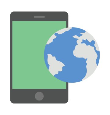 Mobil Dünya düz simgeler