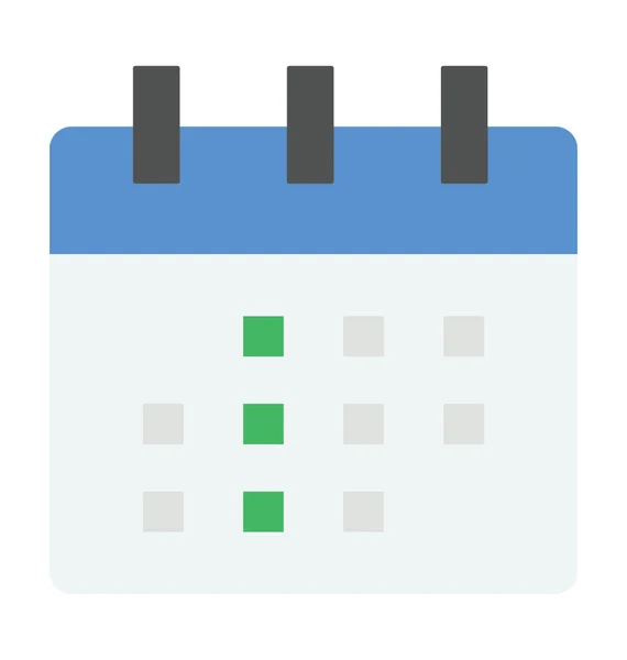 Ploché ikony kalendáře — Stockový vektor