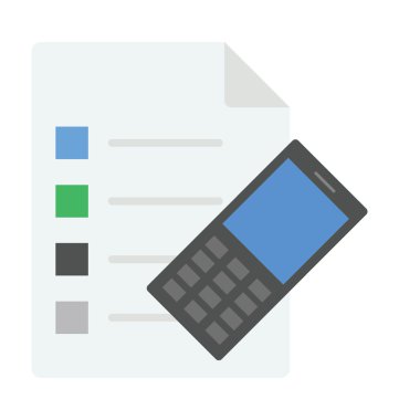 Mobil denetim listesi düz simgesi