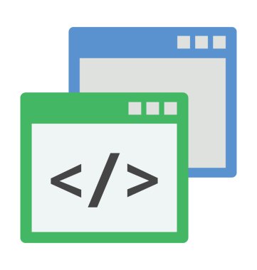 HTML kodlama düz simgesi