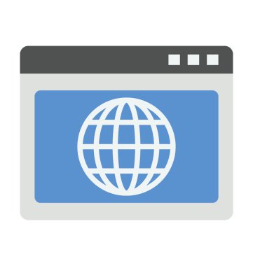 Dünya çapında düz simgesi