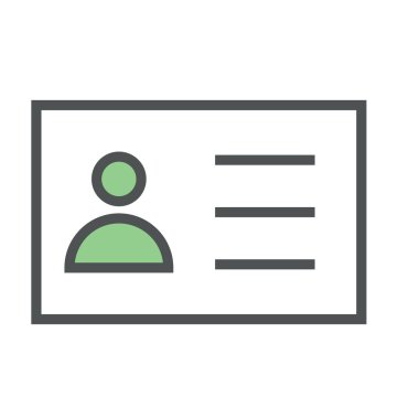 Kimlik kartı kalın simge tasarlamak