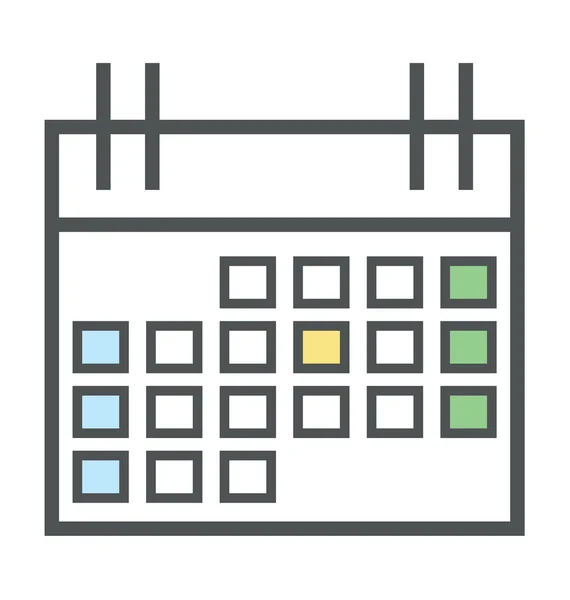 Calendar Bold Icon Illustration — Stock Vector