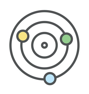 Güneş sistemi kalın simge tasarlamak