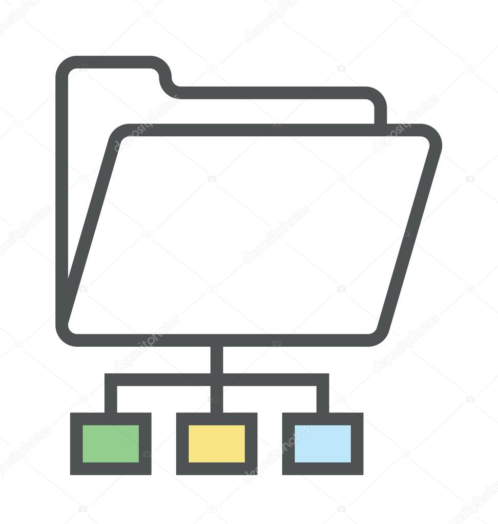 Network Folder Bold Icon Illustration
