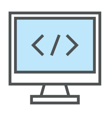 Renkli vektör simge kodlama html