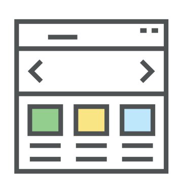 Web düzen renkli vektör simgesi