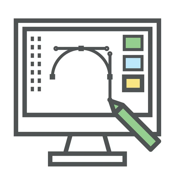 Graficzne projektowanie pogrubienie ikona ilustracja — Wektor stockowy