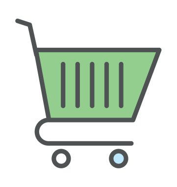 Alışveriş arabası renkli vektör simgesi