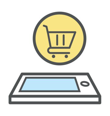 E ticaret düz simge tasarlamak