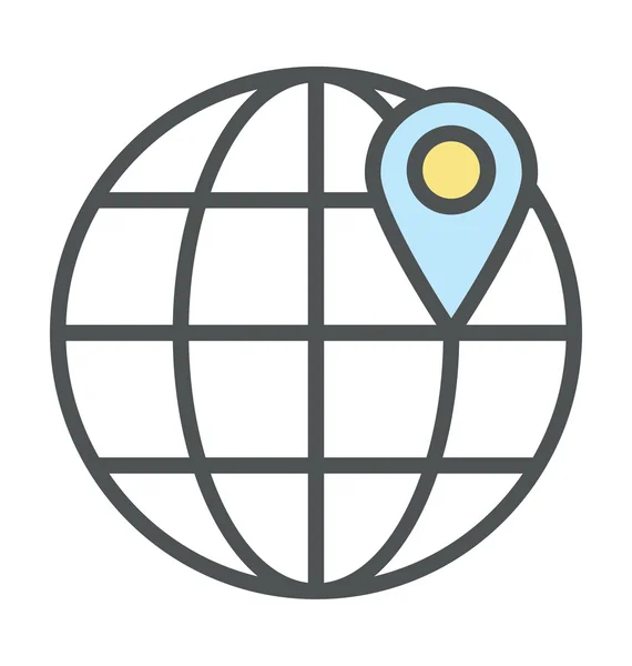 Location Pinned Flat Icon Illustration — Stock Vector