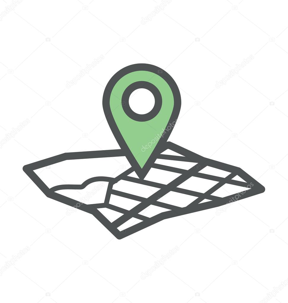 Map Locator Bold Icon Illustration