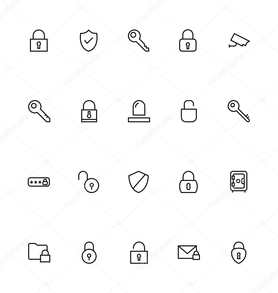 Security Line Vector Icons 1